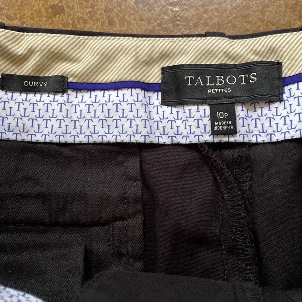 TALBOTS black cotton chino‎ CROP PANTS - CURVY FIT